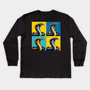 King Cobra Pop Art - Cool Snake Kids Long Sleeve T-Shirt